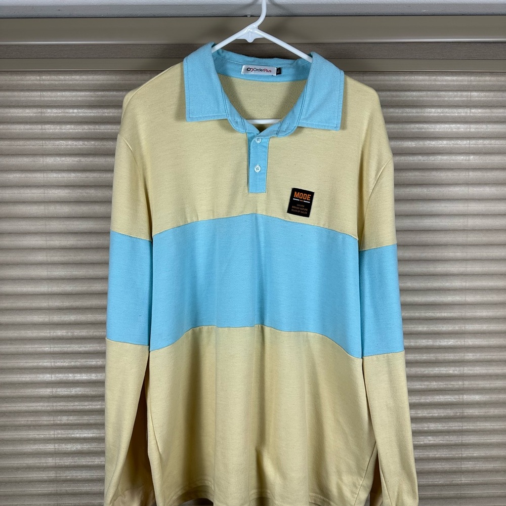 Rare Light Yellow and Baby Blue Polo Shirt